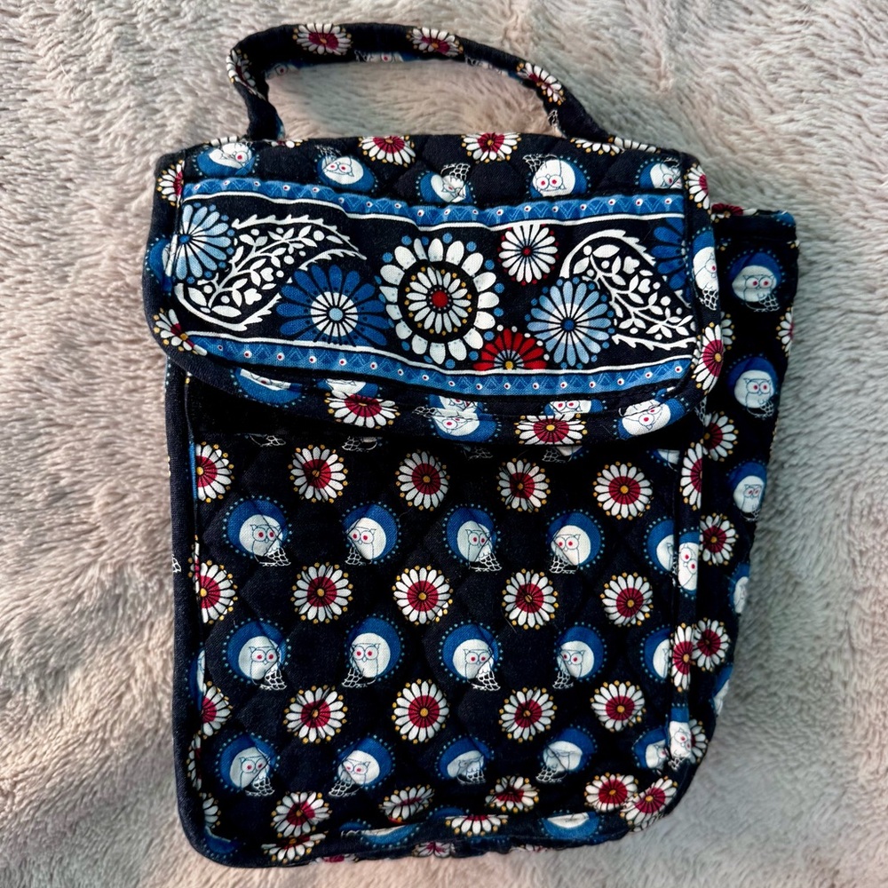Vera Bradley Night Owl Lunch Cooler Bag With Handles RETIRED Pattern Navy EUC